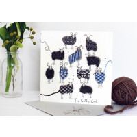 Anna Wright Grußkarte mit Umschlag The Knitting Circle 15 x 15