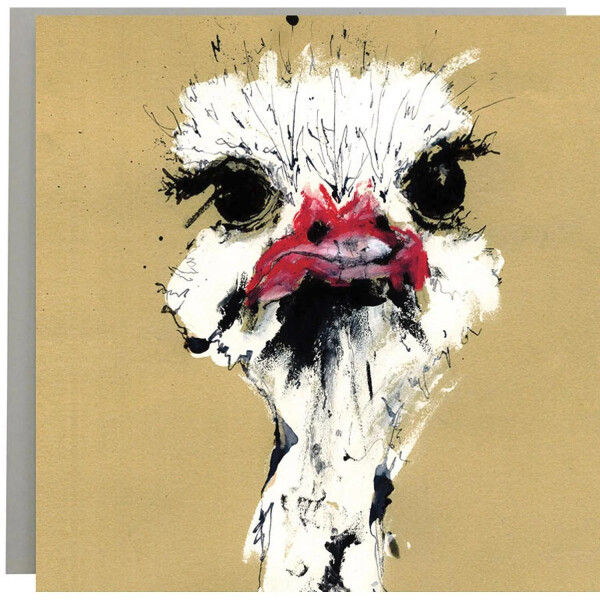 Anna Wright Gru&szlig;karte mit Umschlag Mr Ostrich 12 x 17