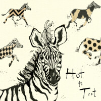 Anna Wright Grußkarte mit Umschlag Hot to Trot Zebra 15 x 15
