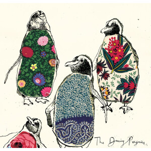 Anna Wright Grußkarte mit Umschlag Dancing Penguins...