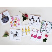 Anna Wright Gru&szlig;karte mit Umschlag Dancing Penguins 15 x 15