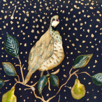 Anna Wright Grußkarte mit Umschlag A Partridge in a Pear Tree 15 x 15