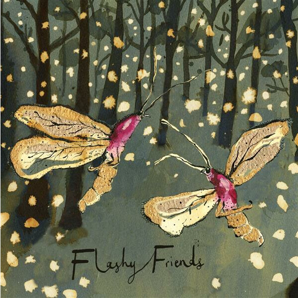 Anna Wright Gru&szlig;karte mit Umschlag Flashy Friends 15 x 15 cm