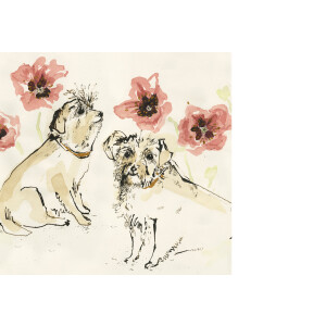 Anna Wright Grußkarte mit Umschlag Terry Terriers...