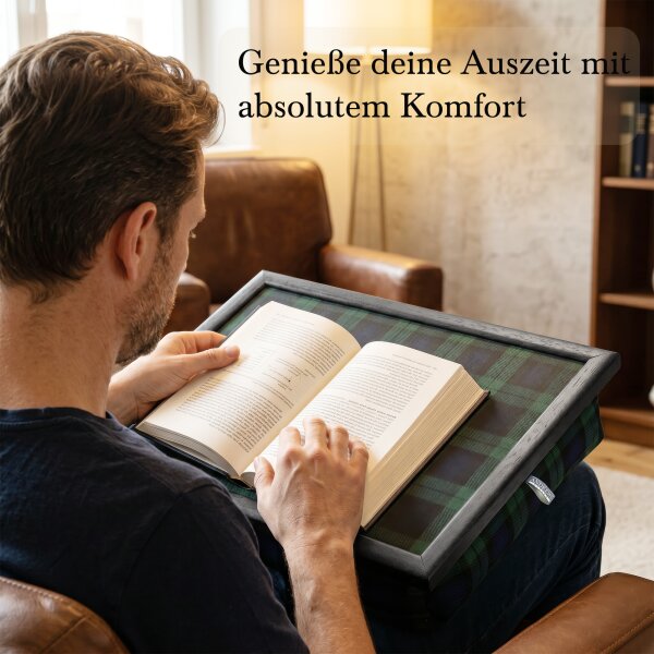 Knietablett mit Kissen Blackwatch Allover