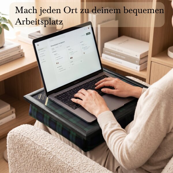 Knietablett mit Kissen Blackwatch Allover