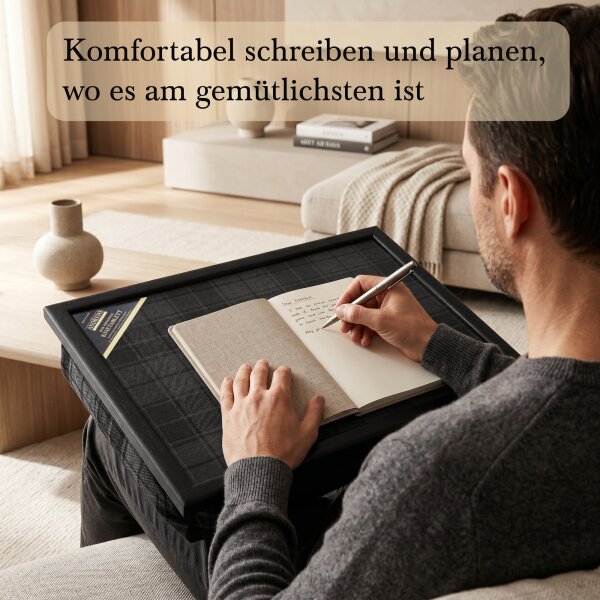 Knietablett mit Kissen Grey Highlander Allover