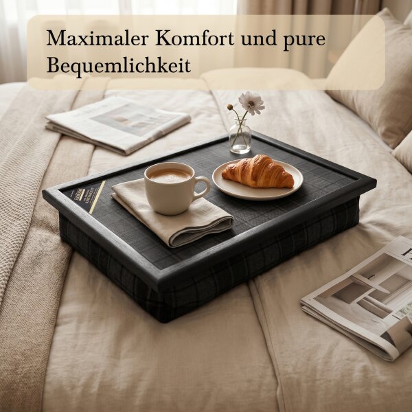 Knietablett mit Kissen Grey Highlander Allover