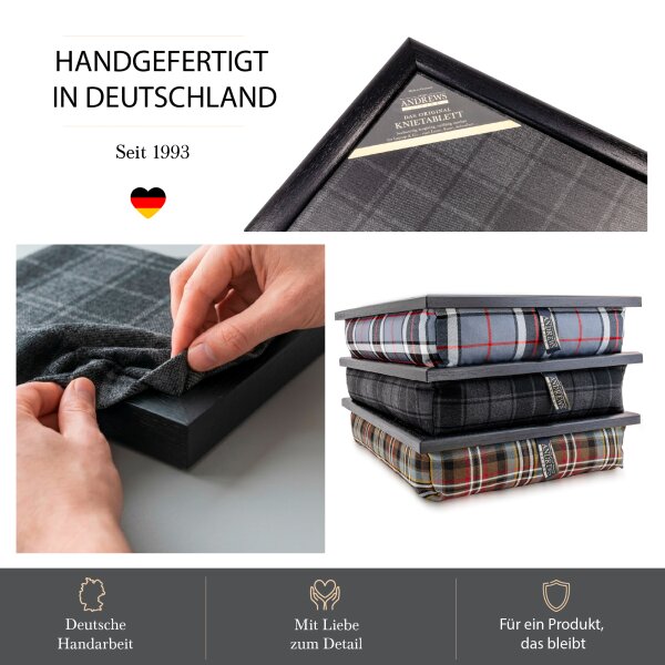 Knietablett mit Kissen Grey Highlander Allover