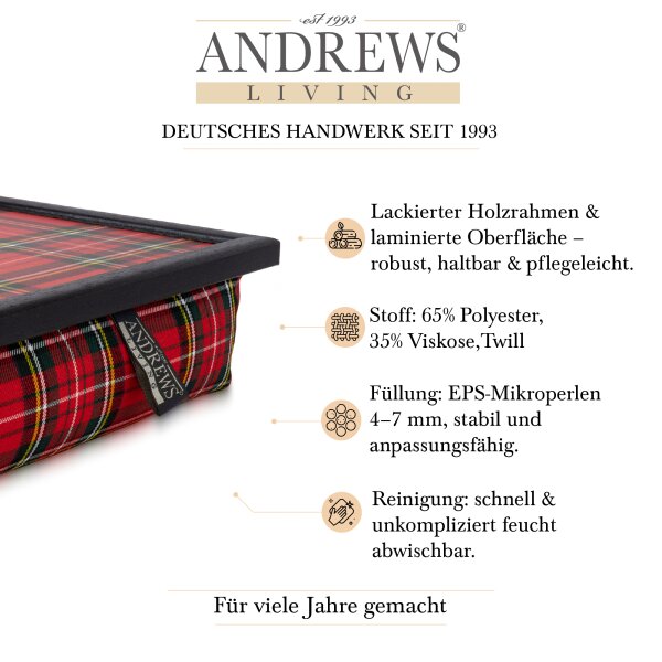 Knietablett mit Kissen Royal Stewart Allover