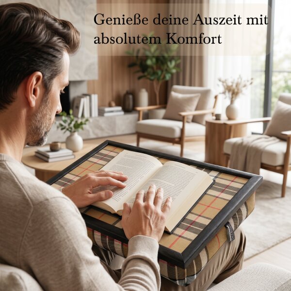 Knietablett mit Kissen Thomson Camel Allover