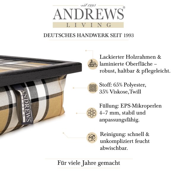 Knietablett mit Kissen Thomson Camel Allover