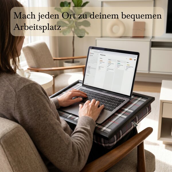 Knietablett mit Kissen Thomson Grey Small Allover