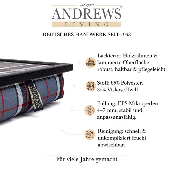 Knietablett mit Kissen Thomson Grey Small Allover