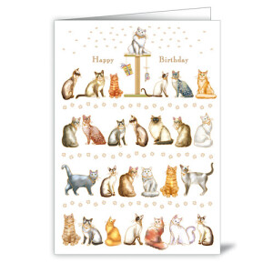 Cats-Happy Birthday Grußkarte