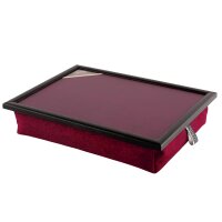 Knietablett mit Kissen Uni Bordeauxrot
