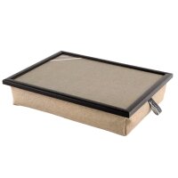Knietablett mit Kissen Uni Dunkelbeige