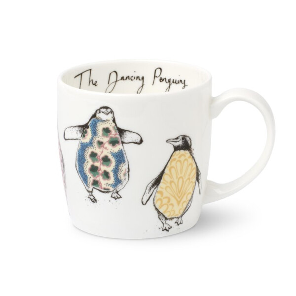 Kaffeebecher Fine Bone China Anna Wright "Dancing Penguins" Made in England