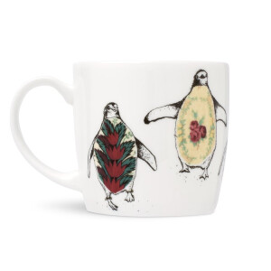 Kaffeebecher Fine Bone China Anna Wright &quot;Dancing Penguins&quot; Made in England