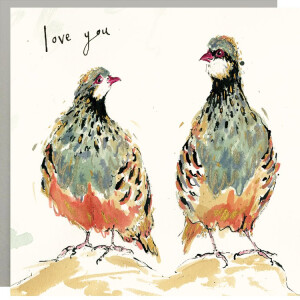 Anna Wright Grußkarte mit Umschlag Love You Patridge15 x 15 cm
