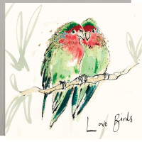 Anna Wright Grußkarte mit Umschlag Love Birds 15 x 15 cm