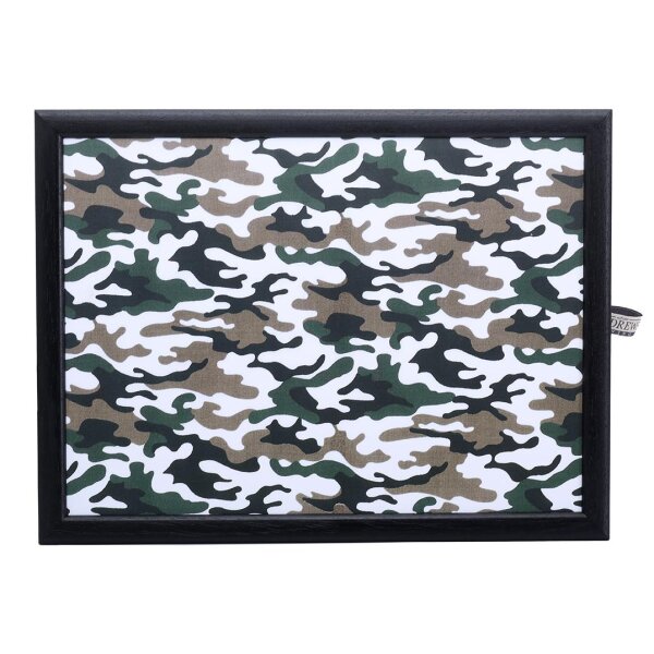 Knietablett mit Kissen Camouflage Schwarz-Weiß