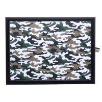 Knietablett mit Kissen Camouflage Schwarz-Weiß
