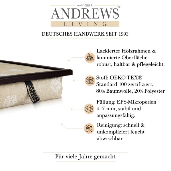 Knietablett mit Kissen Dandelion Creme