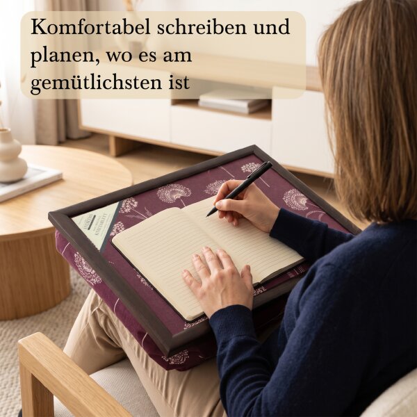 Knietablett mit Kissen Dandelion Bordeaux