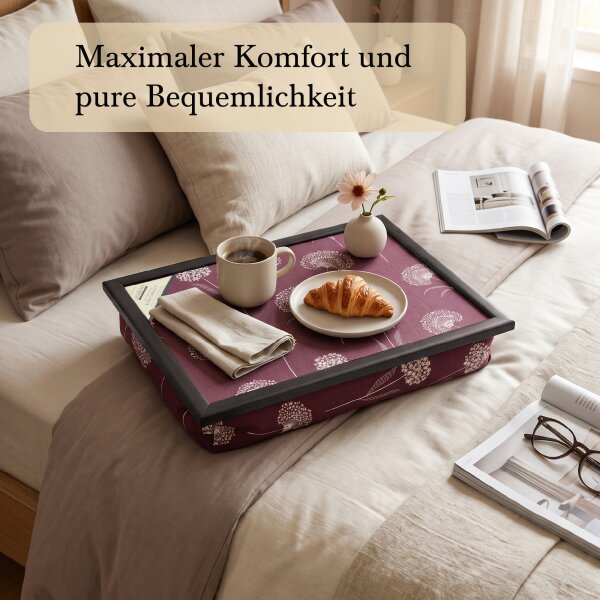 Knietablett mit Kissen Dandelion Bordeaux