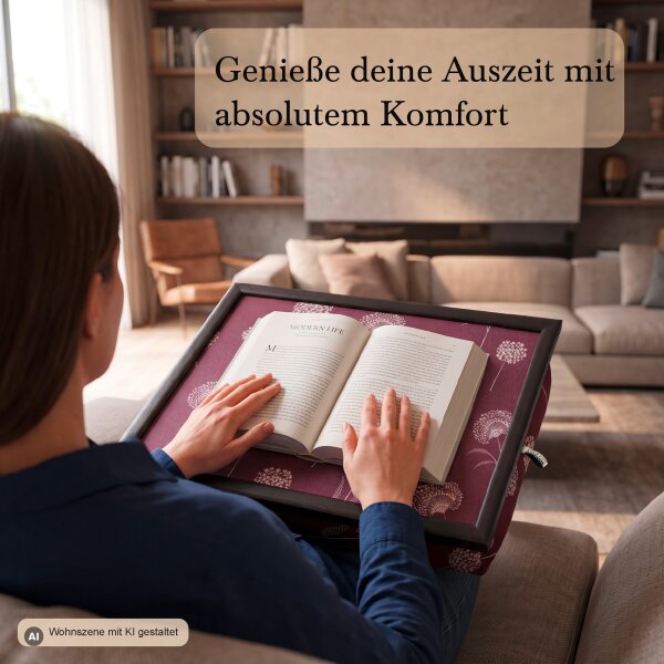 Knietablett mit Kissen Dandelion Bordeaux