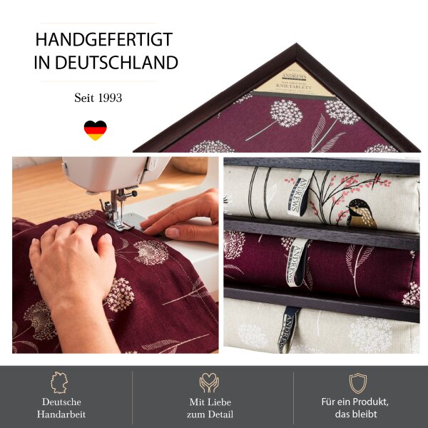 Knietablett mit Kissen Dandelion Bordeaux