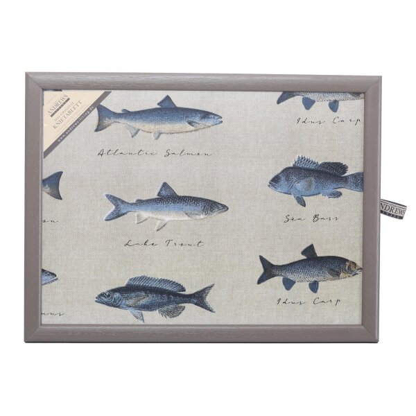 Knietablett mit Kissen Fisch