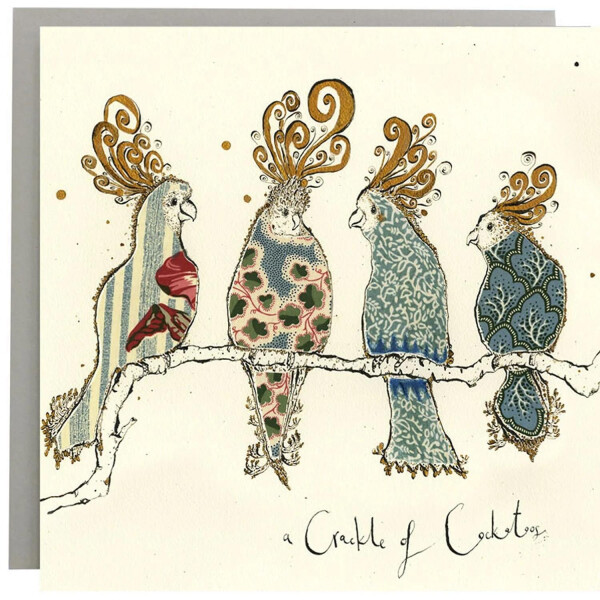 Anna Wright Grußkarte mit Umschlag Dress A Crackle of Cockatoos Bird Card