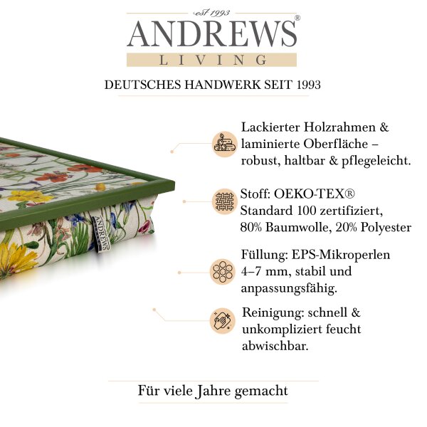 Knietablett mit Kissen Cottage Garden Flowers