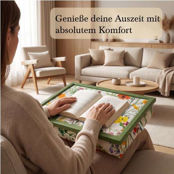Knietablett mit Kissen Cottage Garden Flowers
