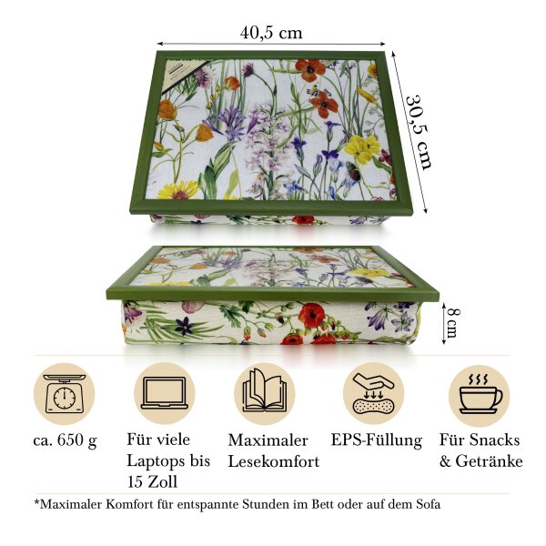 Knietablett mit Kissen Cottage Garden Flowers