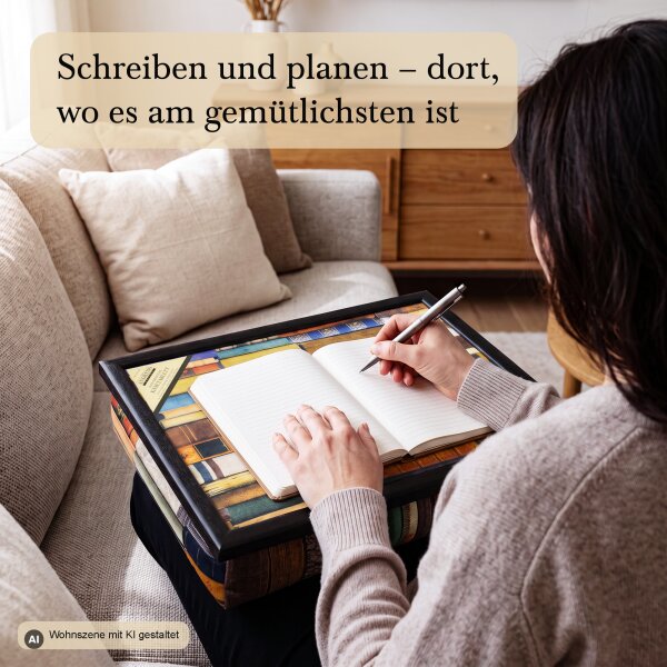 Knietablett mit Kissen Book Pile