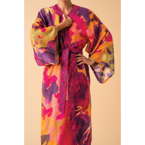Kimono lang Oversized Blooms Kimono Gown in Mustard
