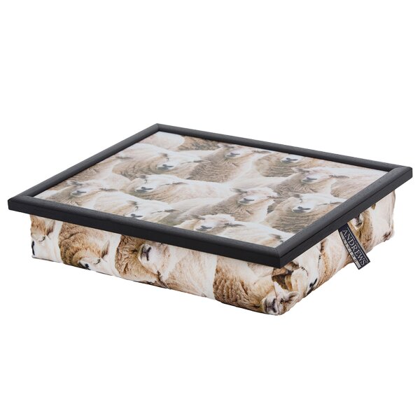 Knietablett mit Kissen Sheep – schwarzer Rahmen | Andrews Living