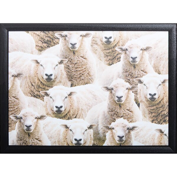 Knietablett mit Kissen Sheep – schwarzer Rahmen | Andrews Living
