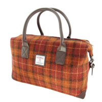 Glen Appin- Harris Tweed Esk Overnight Bag in Rust with...