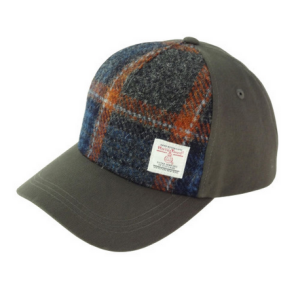 Glen Appin- Baseball Cap with Harris Tweed in Grey with...
