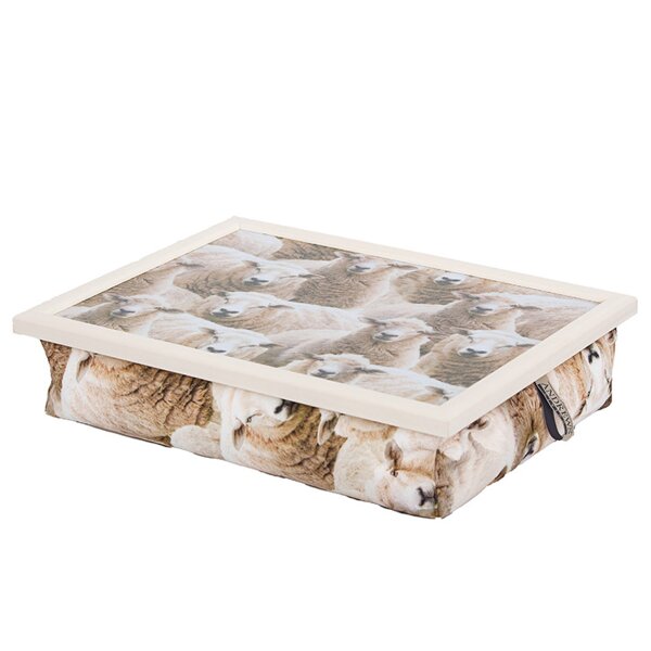 Knietablett mit Kissen Sheep – cremefarbener Rahmen | Andrews Living