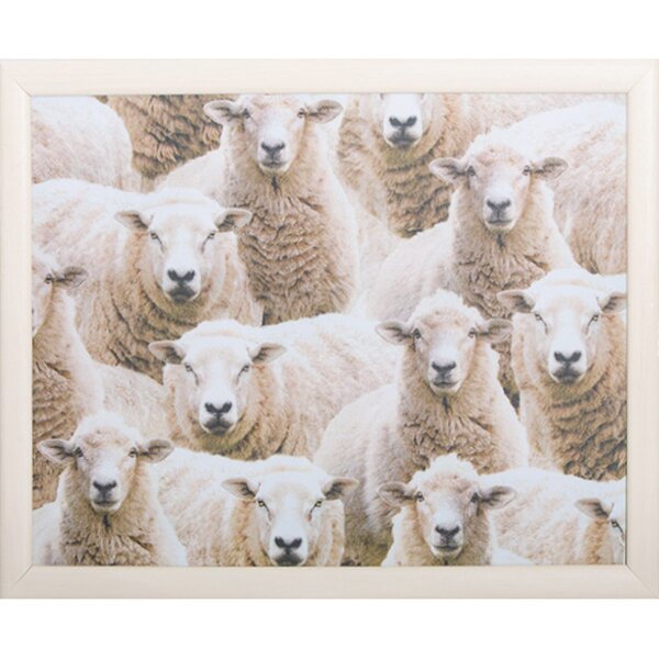 Knietablett mit Kissen Sheep – cremefarbener Rahmen | Andrews Living