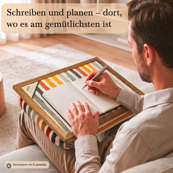 Knietablett mit Kissen Painted Stripes