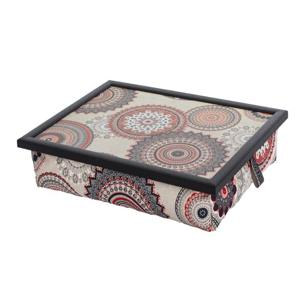 Knietablett mit Kissen Mandala Rot