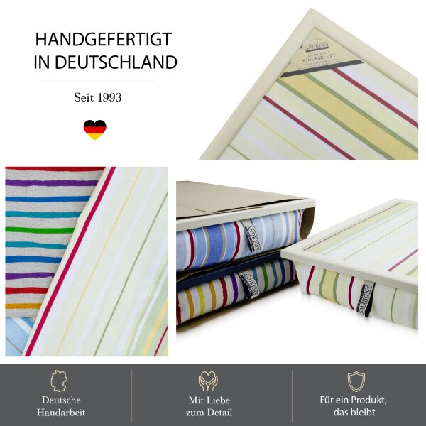 Knietablett mit Kissen Yellow Stripe