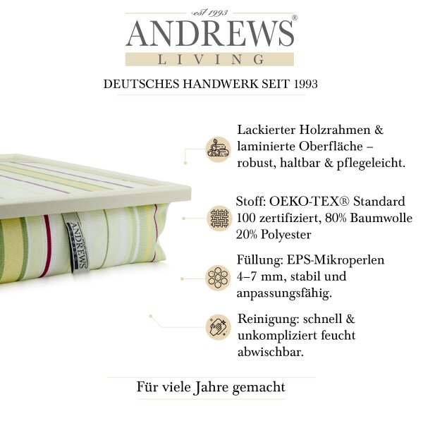 Knietablett mit Kissen Yellow Stripe