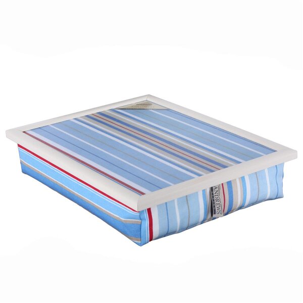 Knietablett mit Kissen Blue Stripe